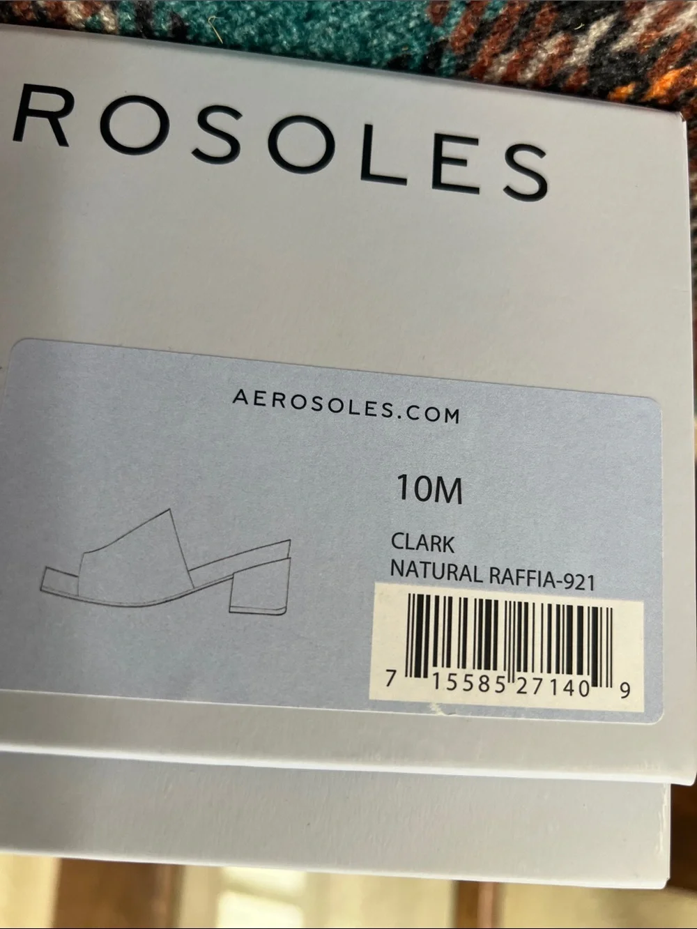 AEROSOLES Tan & Natural Woven Slide Sandal